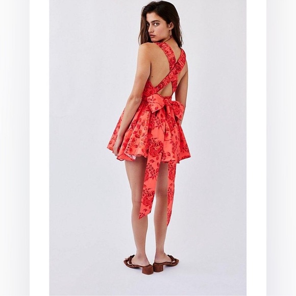 NWT Free People Matilde Mini in Coral Combo Floral Women’s Dress True Sz Small - Picture 3 of 8
